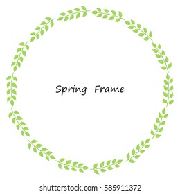 Spring frame made up of green leaves
