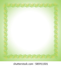 Spring frame made up of green leaves