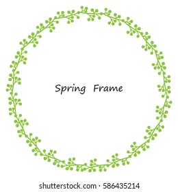 Spring frame made up of green leaves