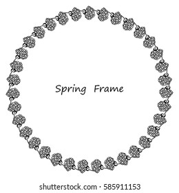 Spring frame made up of grey leaves