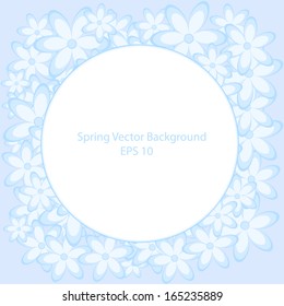 Spring frame with many flowers