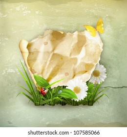 Spring frame, old-style vector