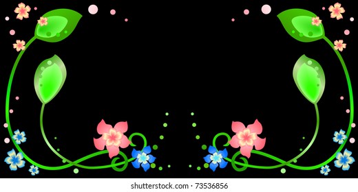 Spring frame on a black background