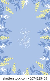 spring frame of yellow flowers. Beautiful floral graphics, perfect for your branding, wedding invitations, logos, cards, etc