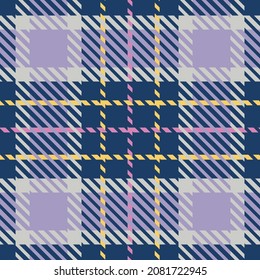 Spring fresh seamless plaid vector pattern. Gingham bright color checker background. Woven tweed all over print. 