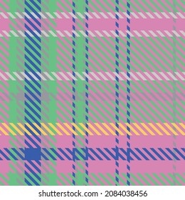 Patrón vectorial de manantial fresco y sin costura. Fondo del verificador de color brillante de Gingham. Tejidos por todas partes. 