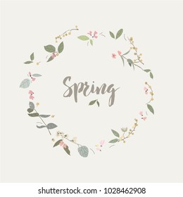 Spring fresh wreath ring flowers  color vector