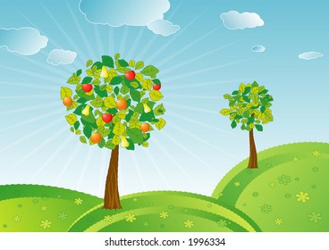 Spring fruit trees