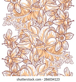 Spring garden collection. Beautiful wallpaper seamless vintage flower pattern. 

Easy to edit. Using mask. 