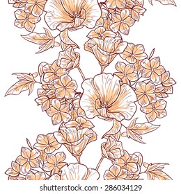Spring garden collection. Beautiful wallpaper seamless vintage flower pattern. 

Easy to edit. Using mask. 