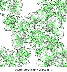 Spring garden collection. Beautiful wallpaper seamless vintage flower pattern. Easy to edit. Using mask.