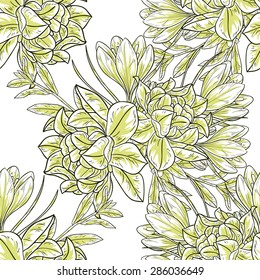 Spring garden collection. Beautiful wallpaper seamless vintage flower pattern. Easy to edit. Using mask.