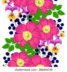 Spring garden collection. Beautiful wallpaper seamless vintage flower pattern. Easy to edit. Using mask.