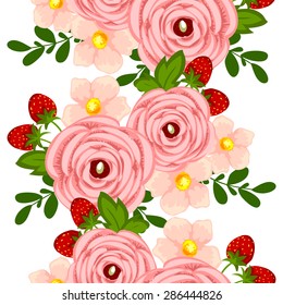 Spring garden collection. Beautiful wallpaper seamless vintage flower pattern. Easy to edit. Using mask.