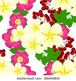 Spring garden collection. Beautiful wallpaper seamless vintage flower pattern. Easy to edit. Using mask.