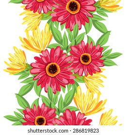 Spring garden collection. Beautiful wallpaper seamless vintage flower pattern. Easy to edit. Using mask. 