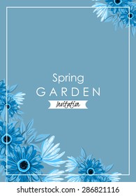 Spring garden collection. Vintage invitation card of beautiful flowers. Easy to edit. Perfect for invitations or announcements.