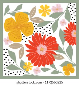 spring garden scarf pattern design