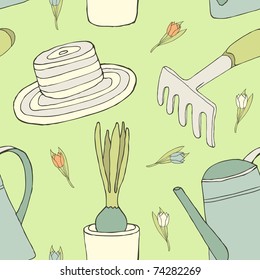 spring garden seamless pattern
