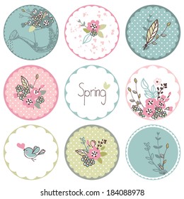 spring garden theme circle tags