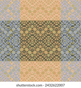 Spring Garden variety flowers in rainbow medallion hand drawn vector seamless pattern. Portuguese and Spain decor. Hexagon pattern