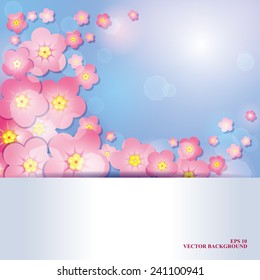 Spring gentle background with pink flowers.