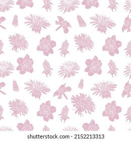 fondo de patrón floral suave de primavera con flores de flor para textiles de moda, gráficos, fondos y artesanías. flores lindas y suaves de verano