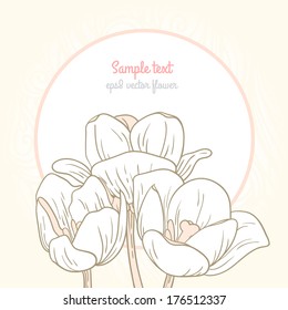 Spring gentle wedding white tulip flower card