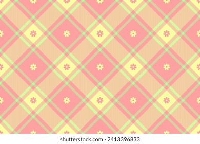 Spring gingham pattern, seamless checked plaids. Pastel vichy background for tablecloth, napkin, dress, Easter holiday textile design