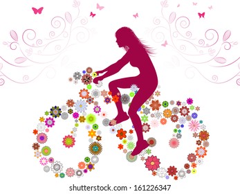 Spring Girl on bike 