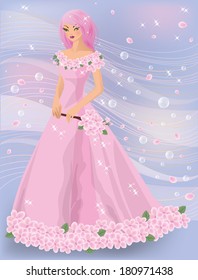 Spring girl, vector illustration