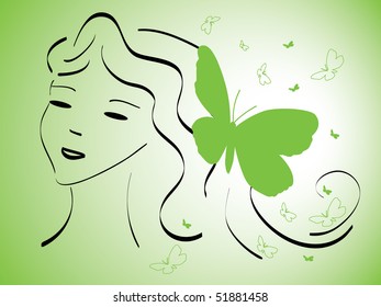 Spring girl. Vector illustration