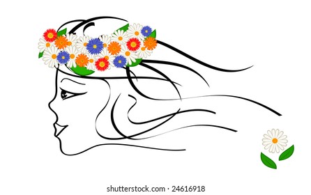 Spring girl. Vector-Illustration