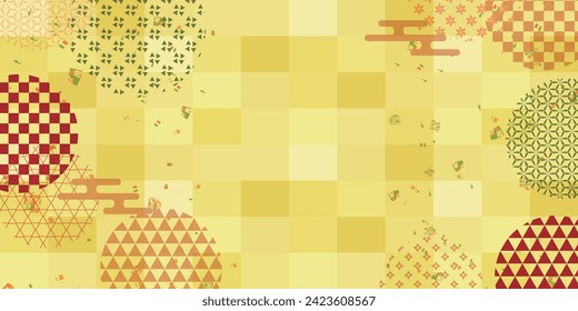 Fondo del patrón japonés de oro de primavera