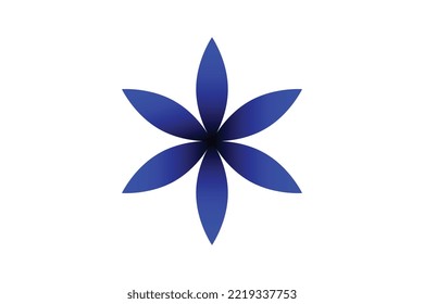 flor de color azul gradiente de primavera aislada en fondo blanco