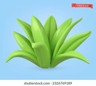 Spring grass 3d cartoon vector icon