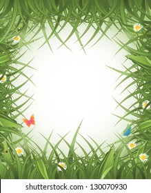 Spring Grass Background. EPS 8 vector, grouped for easy editing. No open shapes or paths.