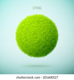 Spring Grass Circle Shape Concept Eps10 Vector Illustration