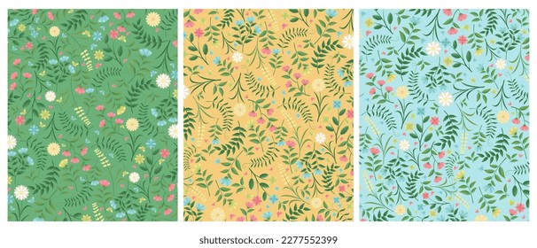 Spring grass and flowers, Easter greeting card element, Park decoration background with spring grass and meadow for sale, banner, poster, cover, templates, social media, feed, floral pattern