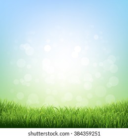 Spring Grass With Gradient Mesh, Vector Illustration