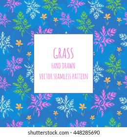 Spring grass. Seamless vector background. Bright illustration with herbs.