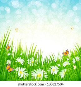 Spring grass vector background