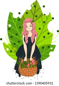Spring is a great time of year, especially for finding the first flowers. Excellent postcard or sticker. It will look great on eco bag.
