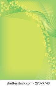 spring green abstract background and white flowers