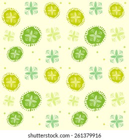 Spring Green. Abstract Floral Pattern. Seamless Background. Vector Illustration. Floral Pattern Fabric. Floral Pattern Shirt. Floral Pattern Dress. Floral Pattern Curtain. Vector Floral Pattern.