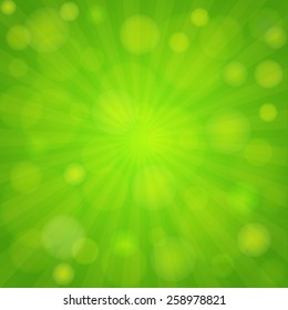 Spring green background. Bokeh and light  effect. Vector eps 10