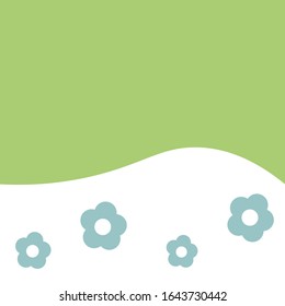 Spring green background with flowers vector illustration