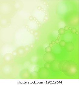 Spring Green bokeh abstract light background. Vector illustration. Natural green background with selective focus.