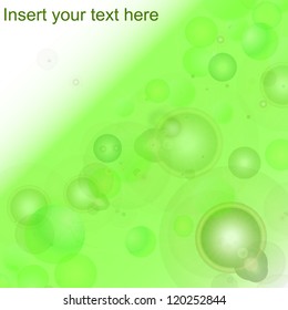 Spring Green bokeh abstract light background. Vector illustration. Natural green background with selective focus.