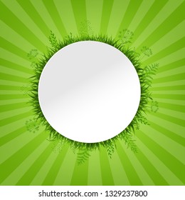 Spring Green Card With Gradient Mesh, Vector Illustration
